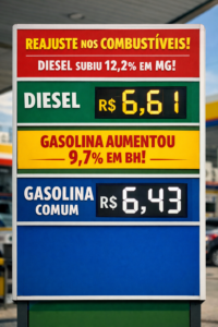 Combustíveis disparam após tensão no Oriente Médio: diesel lidera alta em MG e gasolina sobe quase  R$ 0,60 em BH